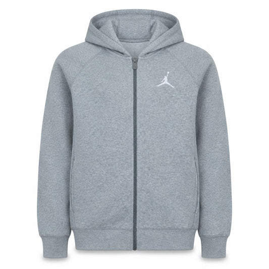 Jordan Boys Grey Full Zip Hoodie Size S Cotton Blend Casual Wear