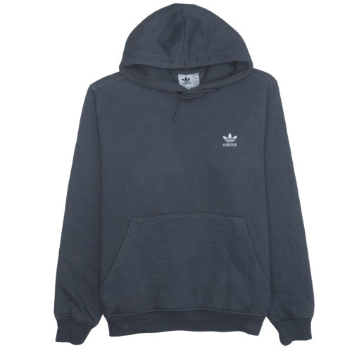 Adidas Men's Grey Pullover Hoodie L Fleece Logo Sweatshirt