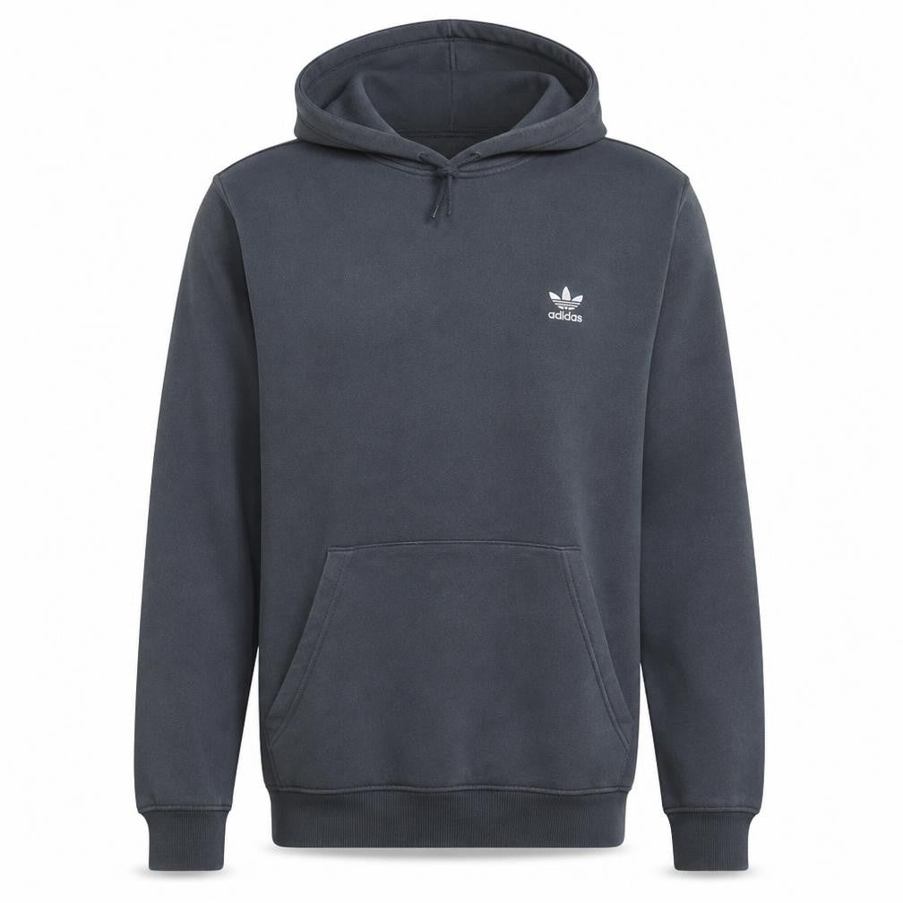 Front view of Adidas Men's Grey Pullover Hoodie L Fleece Logo Sweatshirt