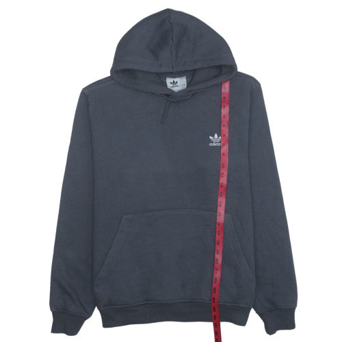 Adidas Men's Grey Pullover Hoodie L Fleece Logo Sweatshirt