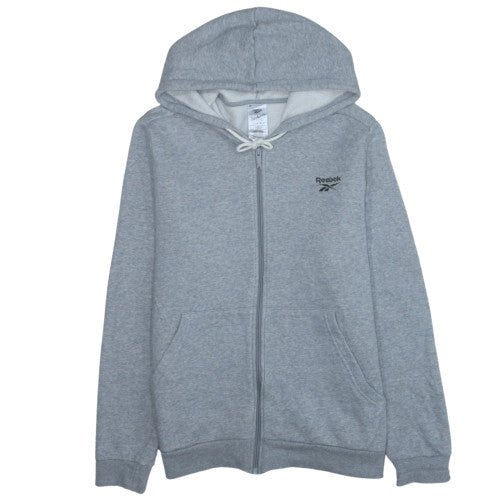 Reebok Mens Grey Full Zip Hoodie L Regular Fit Fleece Sweatshirt
