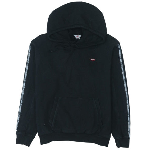 Levi's Men's Black Pullover Hoodie M Logo Tape Sleeve Fleece