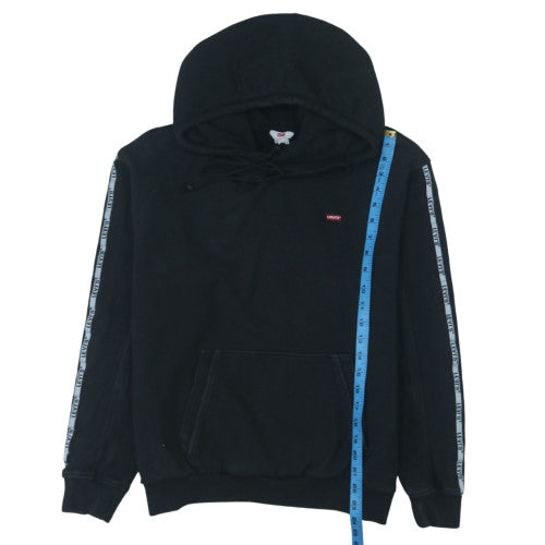 Levi's Men's Black Pullover Hoodie M Logo Tape Sleeve Fleece