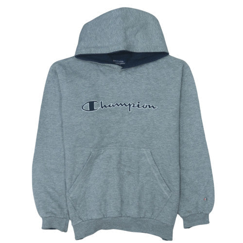 Champion Men's Grey Pullover Hoodie M Logo Regular Fit