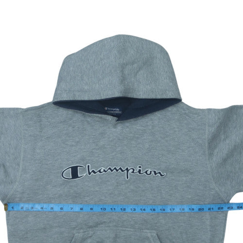 Champion Men's Grey Pullover Hoodie M Logo Regular Fit