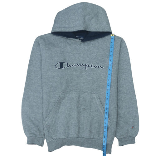 Champion Men's Grey Pullover Hoodie M Logo Regular Fit