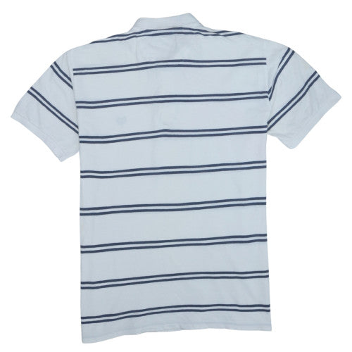 Chaps Men's White Striped Cotton Polo Shirt XL