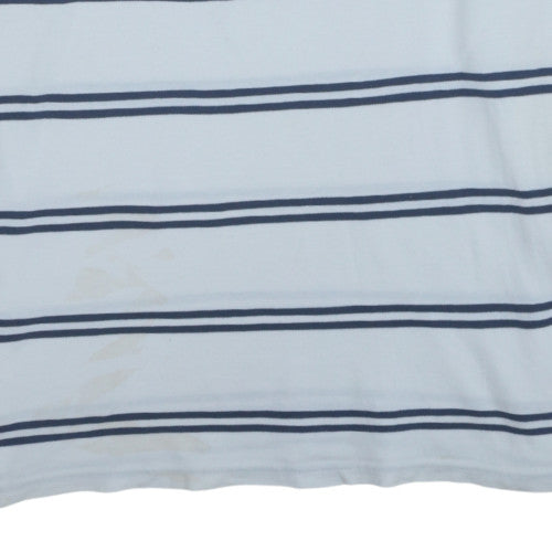 Chaps Men's White Striped Cotton Polo Shirt XL