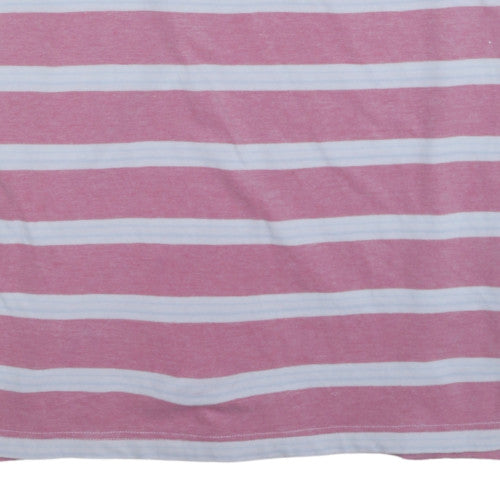 Nautica Men's Pink White Striped 2XL Cotton Polo Shirt