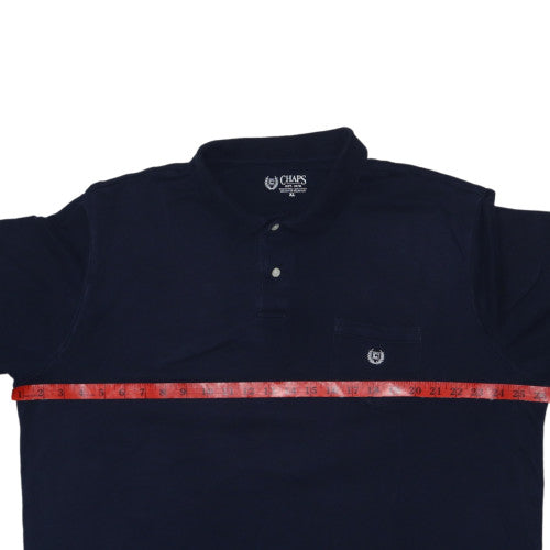 Chaps Men's Blue Cotton Short Sleeve Polo Shirt XL