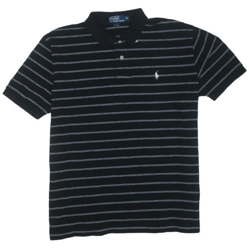 Polo Ralph Lauren Men's Black Striped Cotton Polo Shirt XL