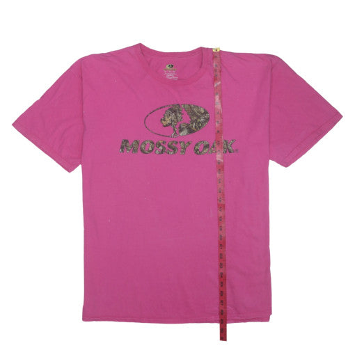 Mossy Oak Women's Pink Cotton Logo Short Sleeve T-Shirt Size L