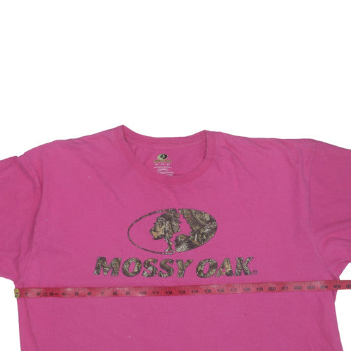 Mossy Oak Women's Pink Cotton Logo Short Sleeve T-Shirt Size L
