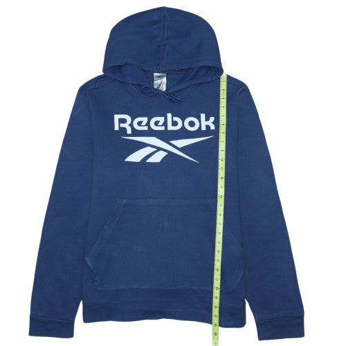 Reebok Men's Blue Pullover Hoodie L Graphic Logo Sportswear