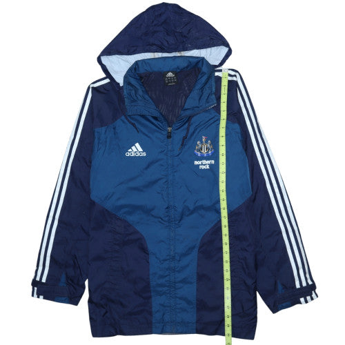 adidas Men Blue L Windbreaker Jacket Newcastle United Sports Hooded