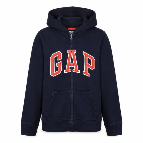 Gap Kids Boys Navy Blue Full Zip Hoodie XXL (14-16) Logo Design