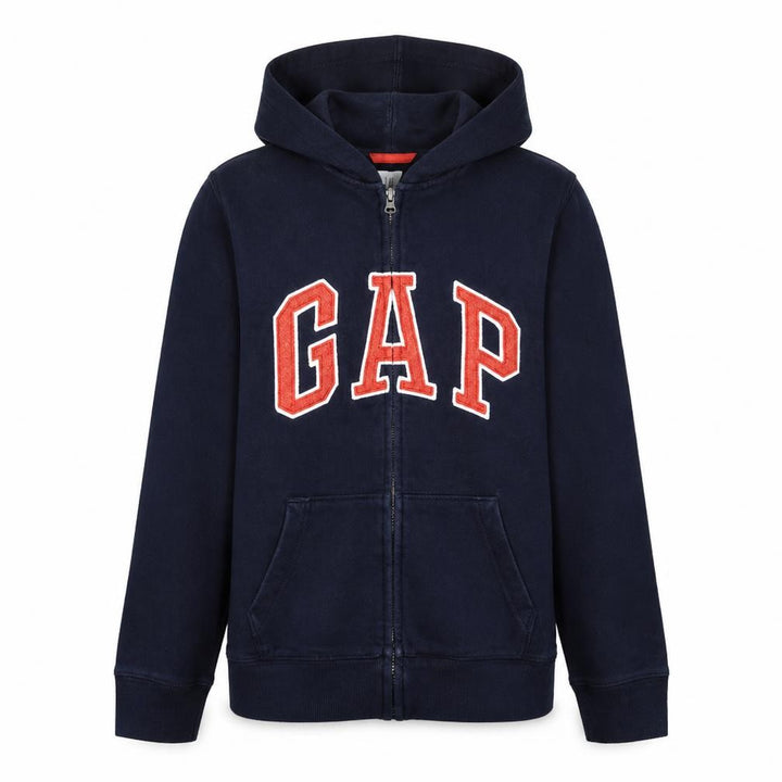 Gap Kids Boys Navy Blue Full Zip Hoodie XXL (14-16) Logo Design