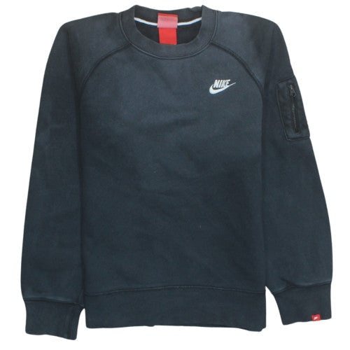 Nike Boys Black XS Pullover Sweatshirt Crew Neck Long Sleeve Fleece