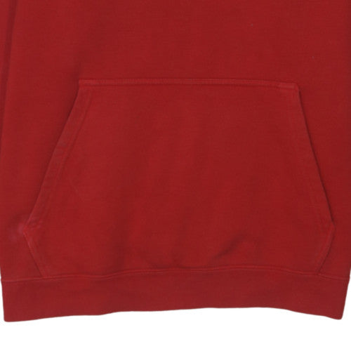 Nike Men's Red Pullover Hoodie L Fleece Logo Regular Fit