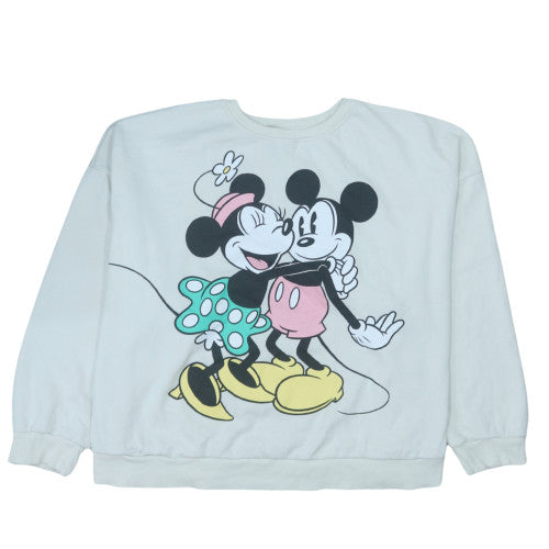 George Women Mickey and Friends White 2XL Pullover Sweatshirt