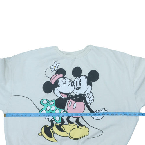 George Women Mickey and Friends White 2XL Pullover Sweatshirt