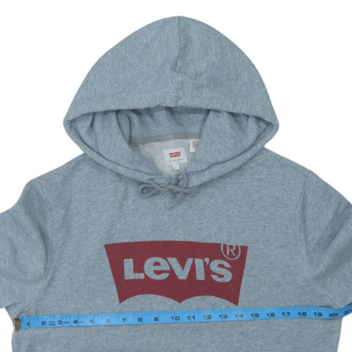 Levi's Men's Grey Pullover Hoodie Medium Logo Graphic Sweatshirt