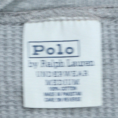Polo Ralph Lauren Men's Grey Long Sleeve Cotton Pyjama Top - Size M