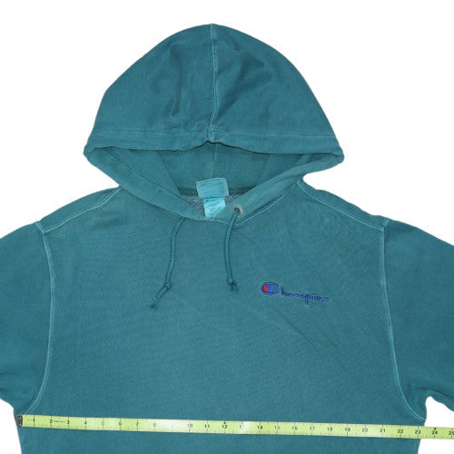Champion Men's Green Pullover Hoodie Medium Logo Fleece Sweatshirt