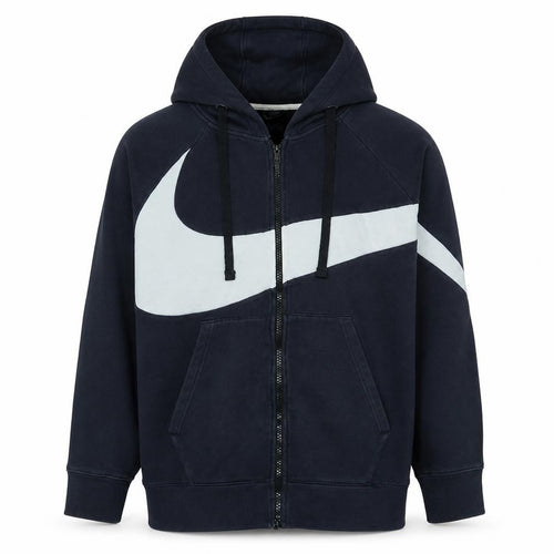 Nike Men's Black XL Full Zip Hoodie Sports Logo Cotton Blend