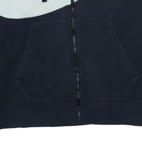 Nike Men's Black XL Full Zip Hoodie Sports Logo Cotton Blend