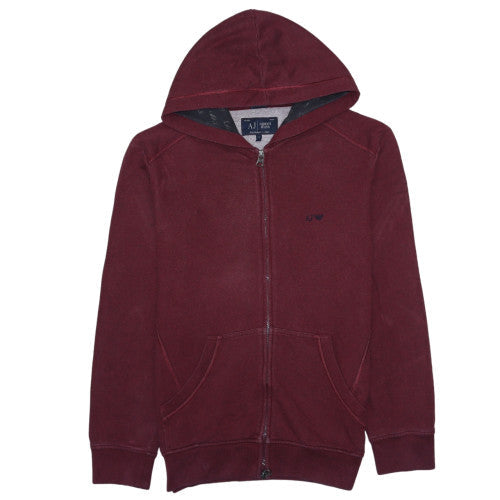 Armani Jeans Men's Red Full Zip Hooded Sweatshirt Size M
