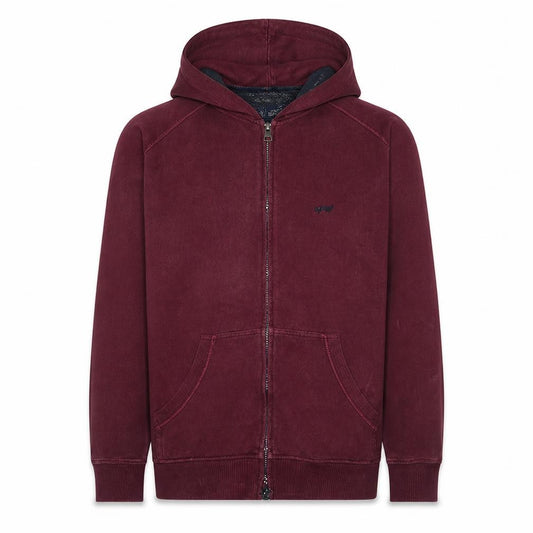 Front view of Armani Jeans Men's Red Full Zip Hooded Sweatshirt, size M