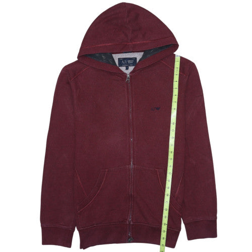 Armani Jeans Men's Red Full Zip Hooded Sweatshirt Size M