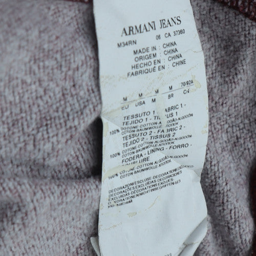 Armani Jeans Men's Red Full Zip Hooded Sweatshirt Size M