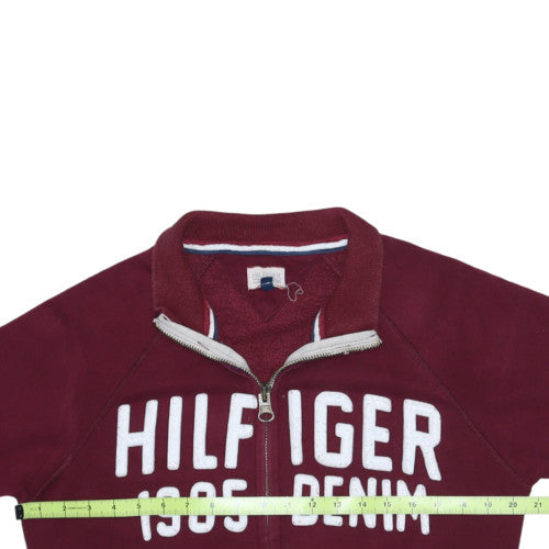 Tommy Hilfiger Men’s Red Full Zip Logo Sweatshirt Size M