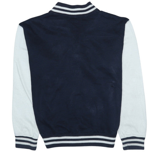 Awnhill Men's Blue London England Varsity Button Sweatshirt S