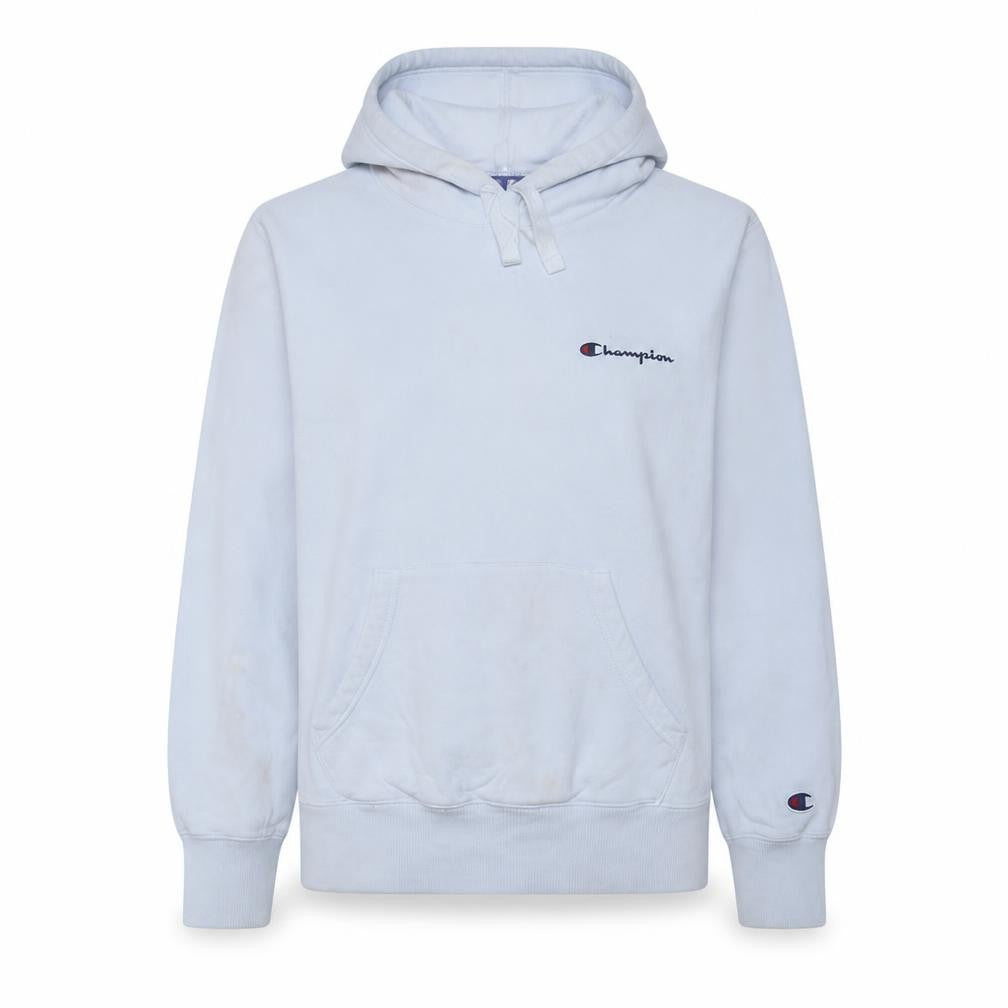 Champion Women White Pullover Hoodie Large 100% Cotton Embroidered Logo Sweatshirt