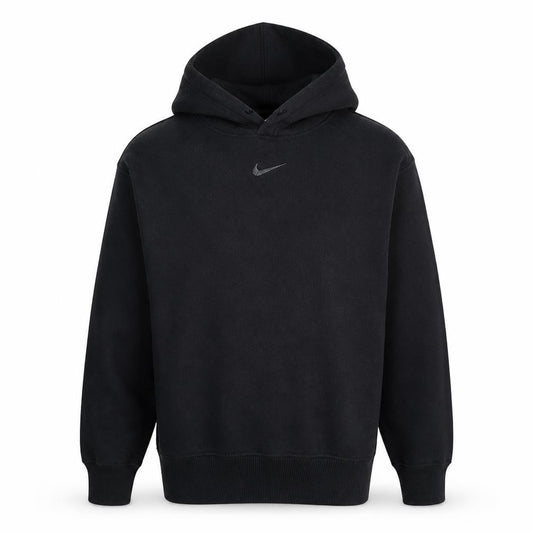 Front view of Nike Women's Black Small Pullover Hoodie with Drawstring