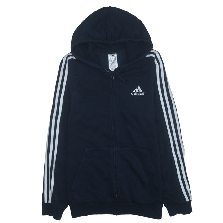 adidas Men Black Medium Full Zip Hoodie Sports Fleece