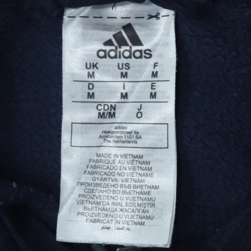 adidas Men Black Medium Full Zip Hoodie Sports Fleece