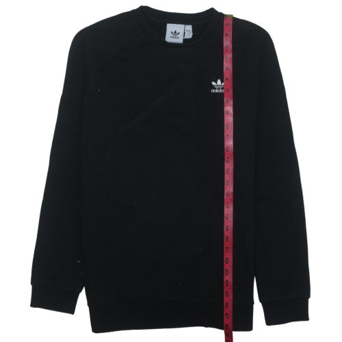 Adidas Men's Black Crew Neck Pullover Sweatshirt M Regular Fit