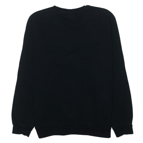 Puma Mens Black L Crew Neck Pullover Sweatshirt Fleece Logo