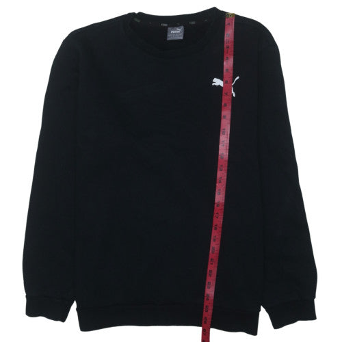 Puma Mens Black L Crew Neck Pullover Sweatshirt Fleece Logo