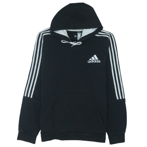 adidas Mens Black Pullover Hoodie L Hooded Fleece Sweatshirt