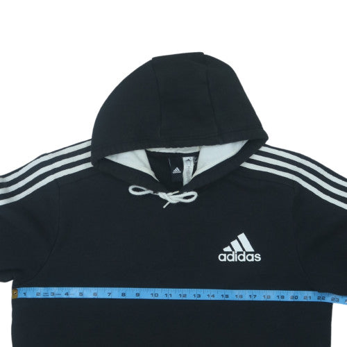 adidas Mens Black Pullover Hoodie L Hooded Fleece Sweatshirt