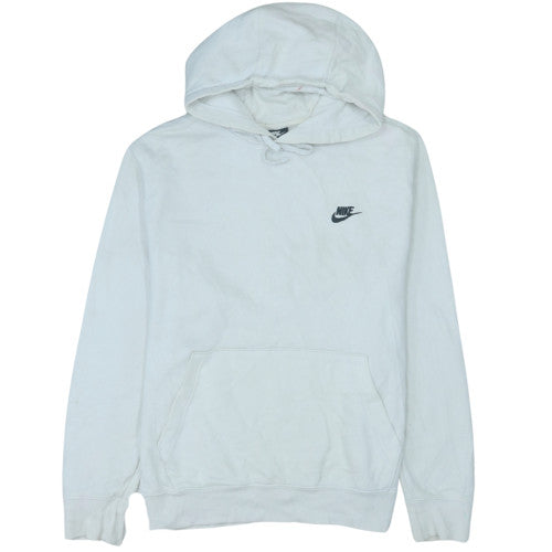 Nike Men's White Pullover Hoodie L Logo Fleece Sweatshirt