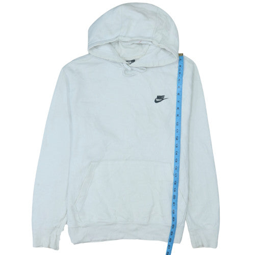 Nike Men's White Pullover Hoodie L Logo Fleece Sweatshirt