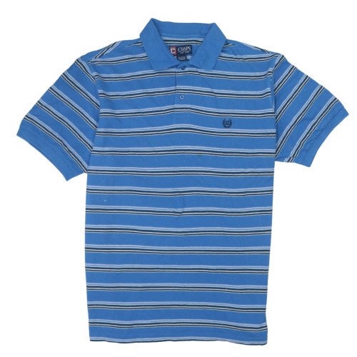 Chaps Men's Blue Striped Cotton Polo Shirt XL