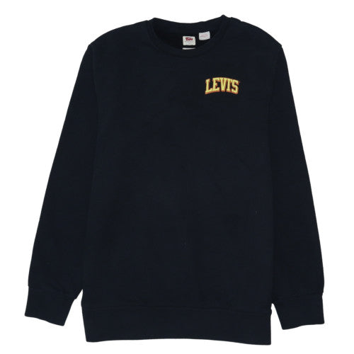 Levi's Men's Black Crew Neck Embroidered Logo Sweatshirt L