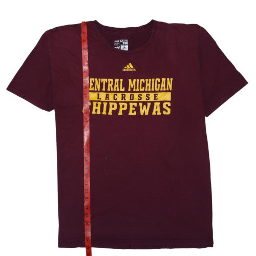 Adidas Men's Maroon Central Michigan Lacrosse 2XL Cotton T-Shirt